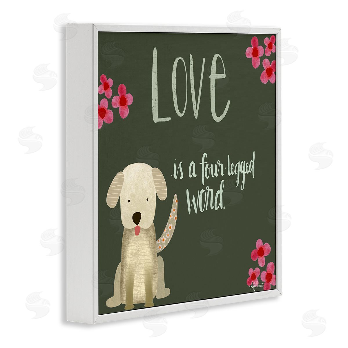 Katie Doucette Love Four-Legged Word Animal Lover White Framed Glicee Wall Art Print
