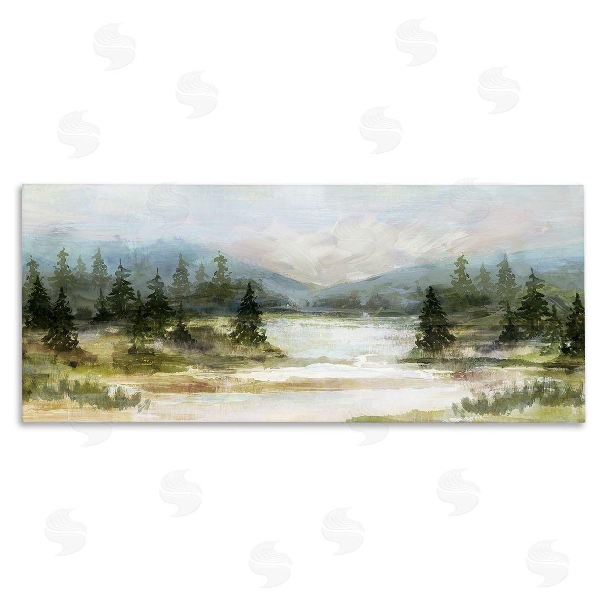 Vast Country Landscape Rural Mountains Canvas Wall Art, Home Decor by Nina Blue