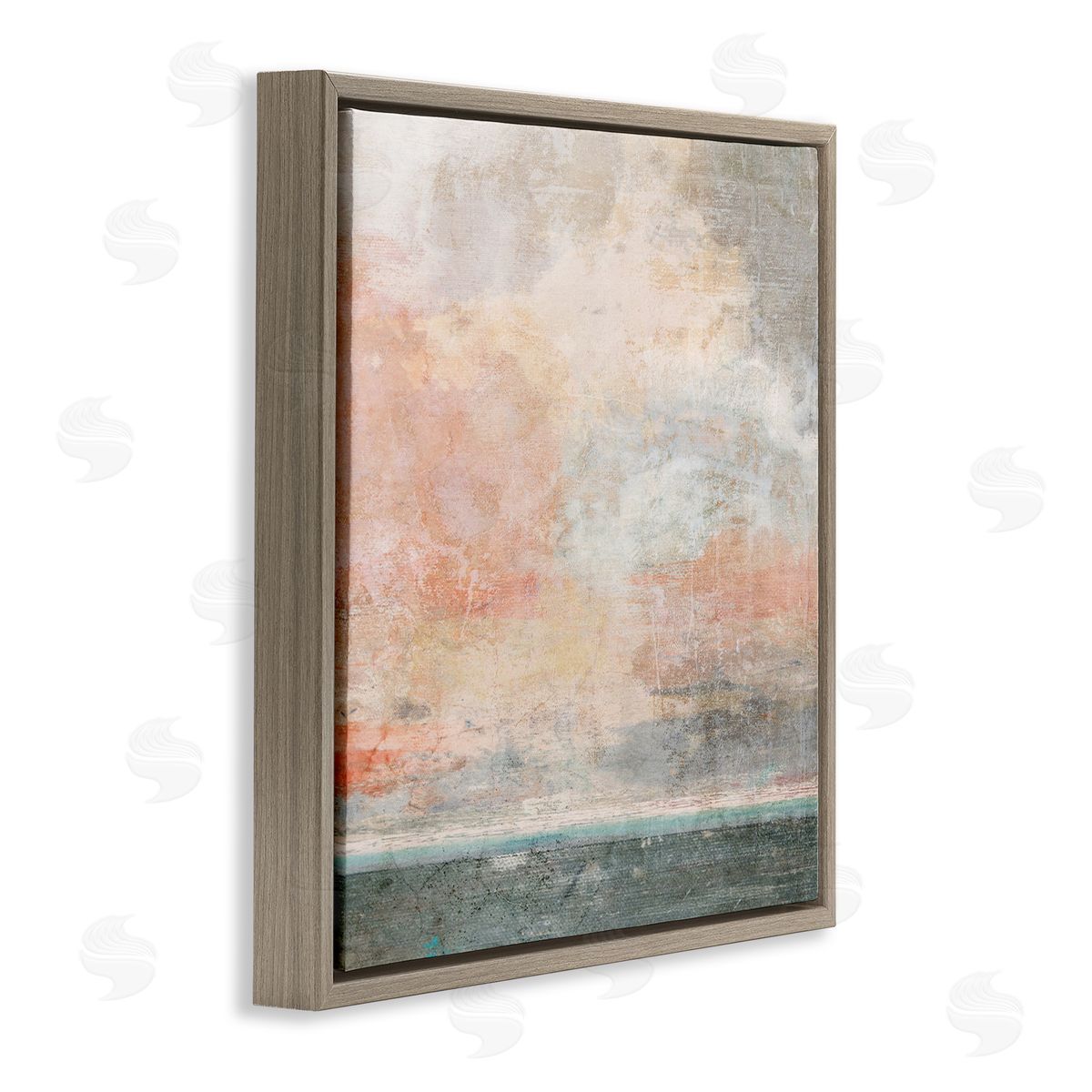 Suzanne Nicoll Layered Modern Landscape Brown Floating Frame Canvas Wall Art Print