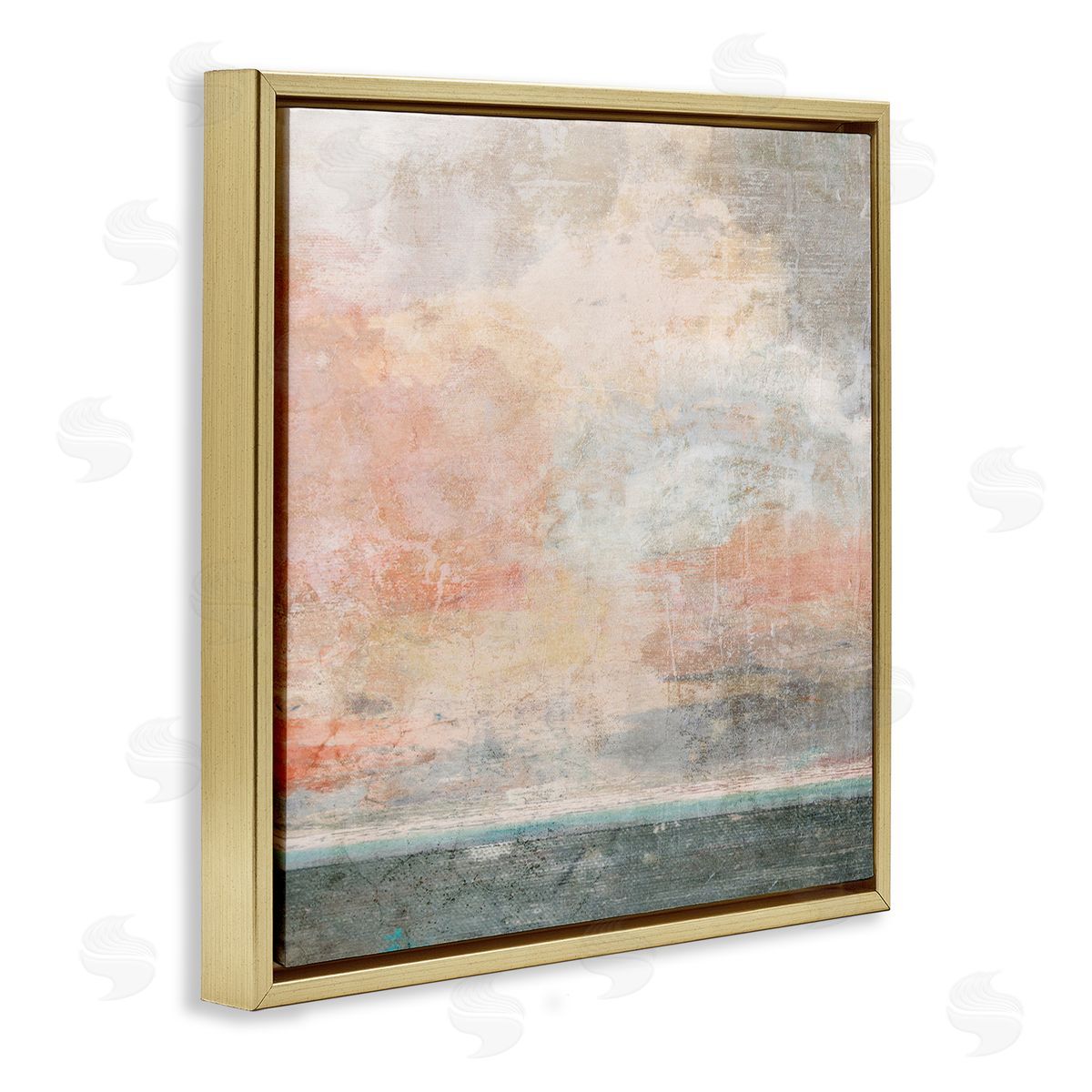 Suzanne Nicoll Layered Modern Landscape Gold Floating Frame Canvas Wall Art Print
