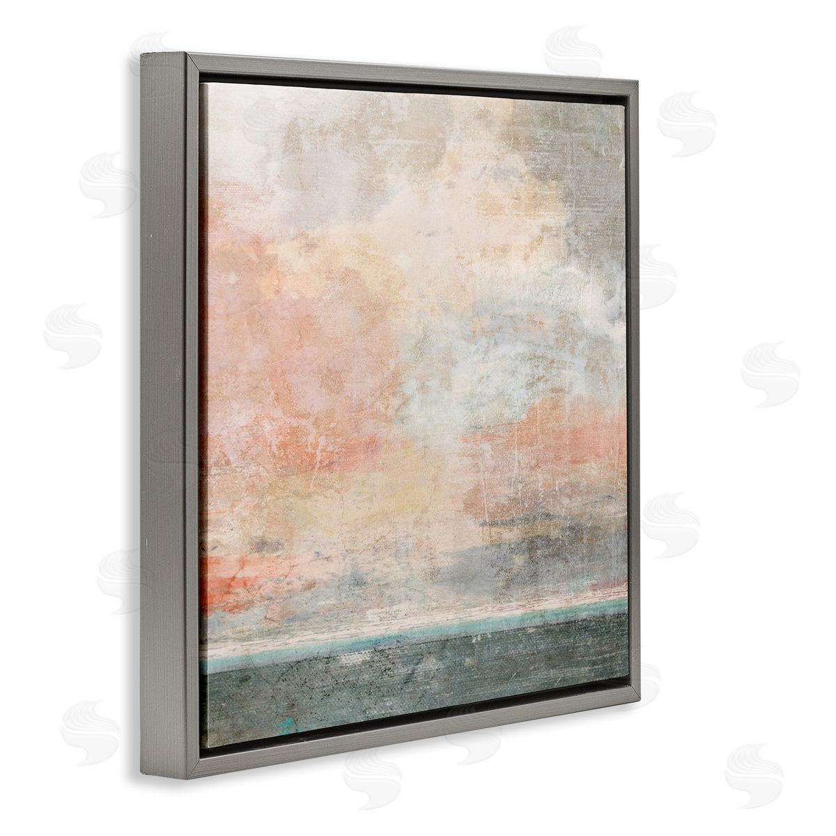 Suzanne Nicoll Layered Modern Landscape Gray Floating Frame Canvas Wall Art Print