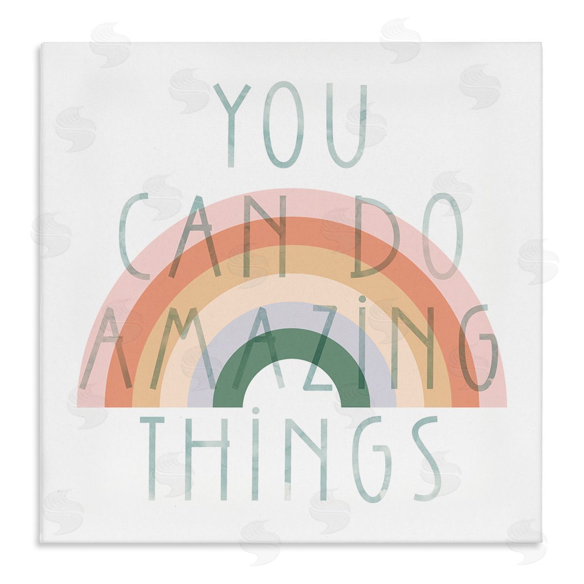 Stupell Studio Motivational Pastel Rainbow Stretched Canvas Wall Art Print
