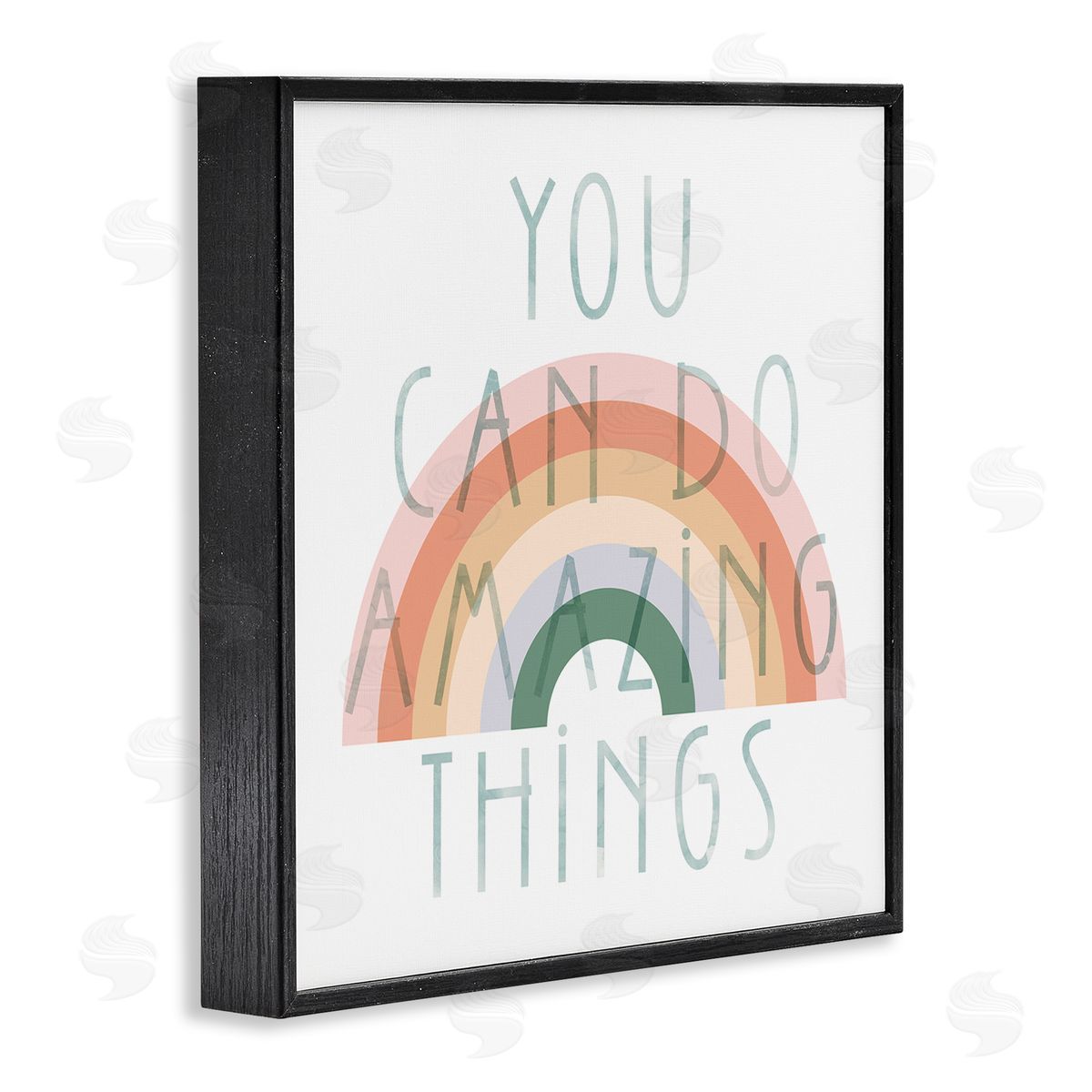 Stupell Studio Motivational Pastel Rainbow Black Framed Glicee Wall Art Print