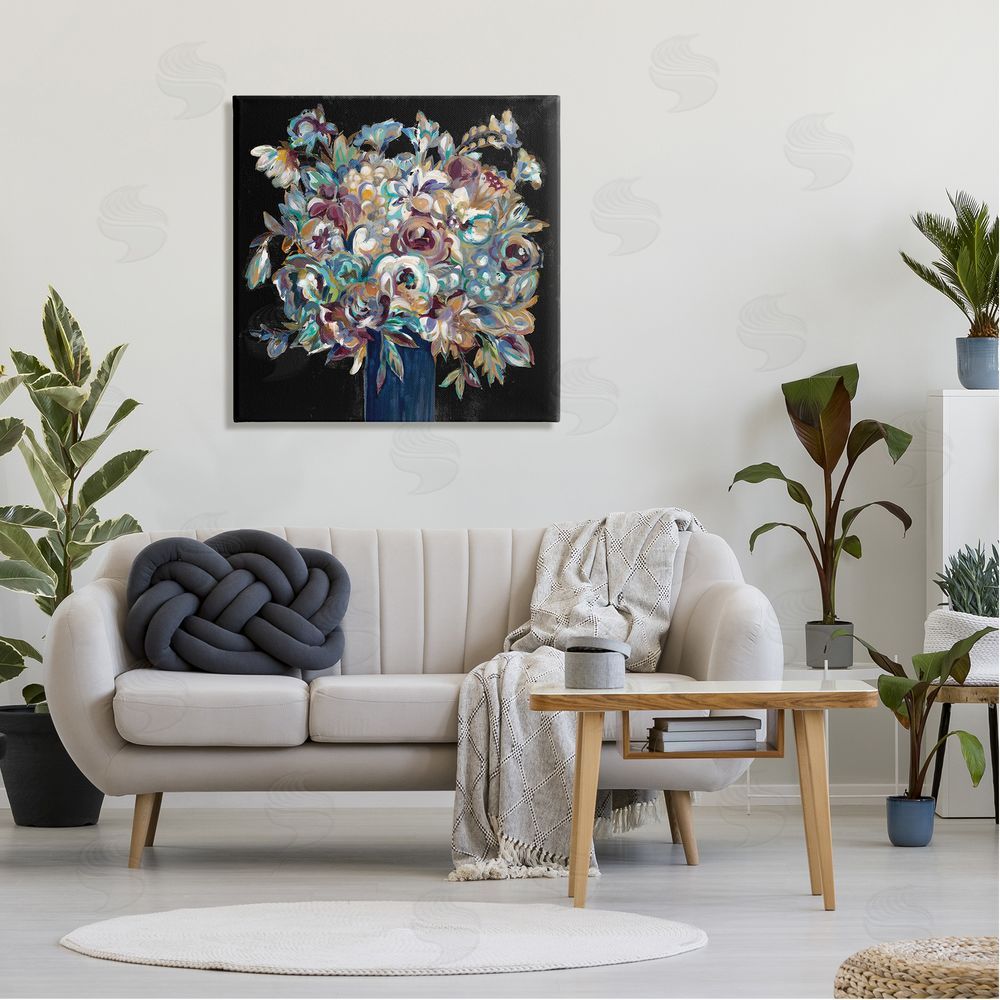 Liz Jardine Modern Flower Bouquet Painting Canvas Wall Art in Room