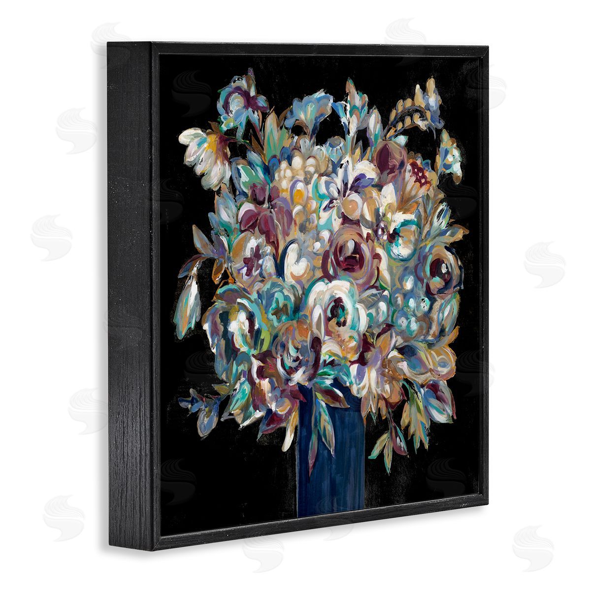 Liz Jardine Modern Flower Bouquet Painting Black Framed Glicee Wall Art Print