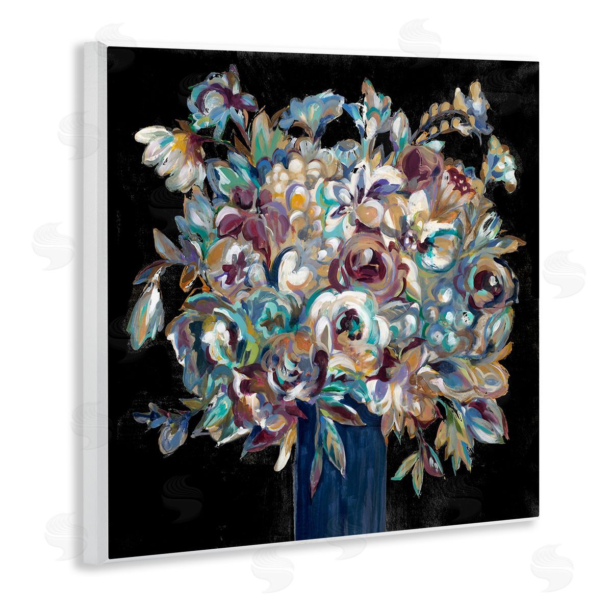 Liz Jardine Modern Flower Bouquet Painting Wooden Wall Plaque Art Print