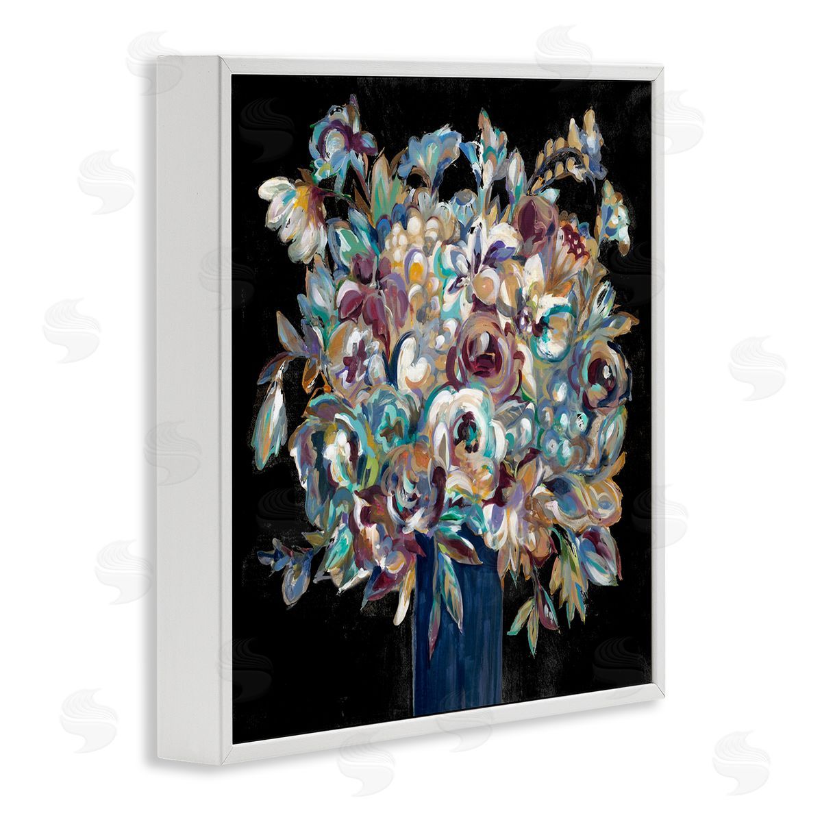 Liz Jardine Modern Flower Bouquet Painting White Framed Glicee Wall Art Print