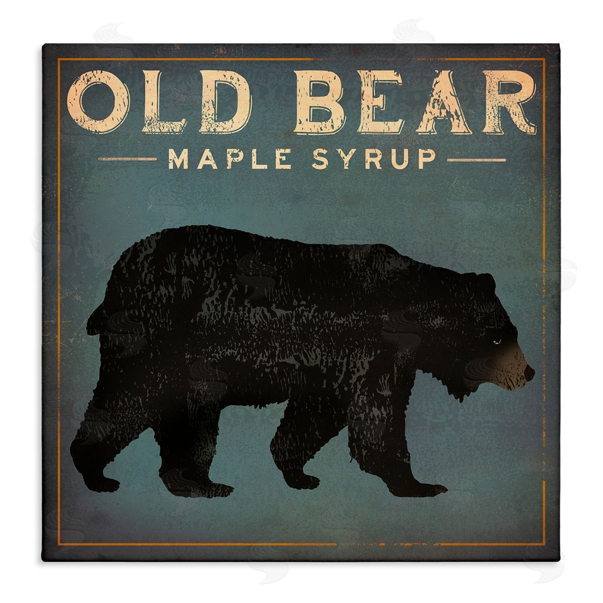 Ryan Fowler Vintage Bear Maple Syrup Stretched Canvas Wall Art Print