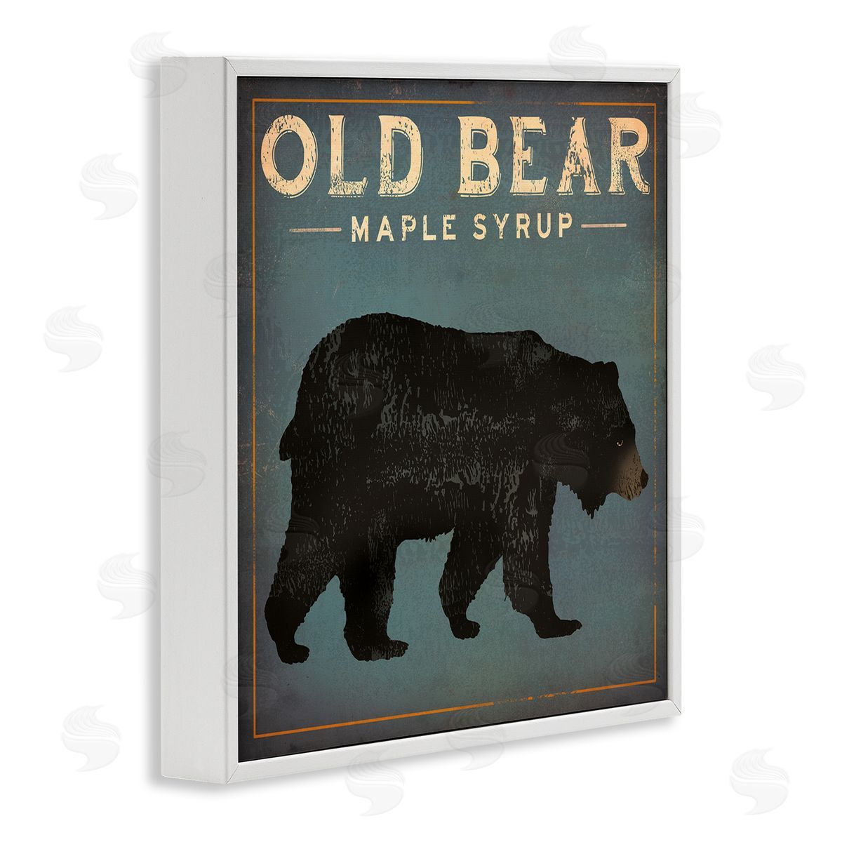 Ryan Fowler Vintage Bear Maple Syrup White Framed Glicee Wall Art Print