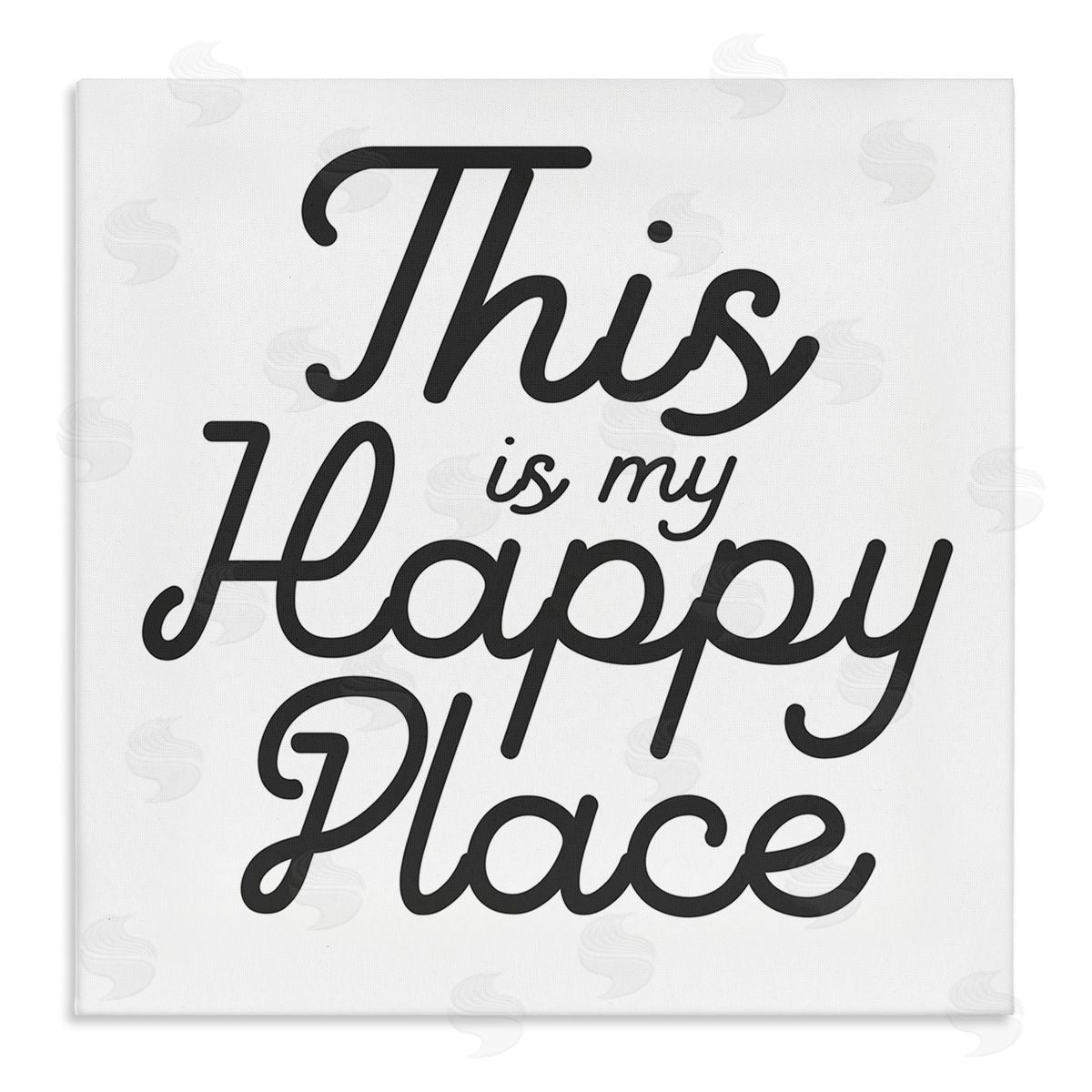Stupell Studio Happy Place Typography  Stretched Canvas Wall Art Print