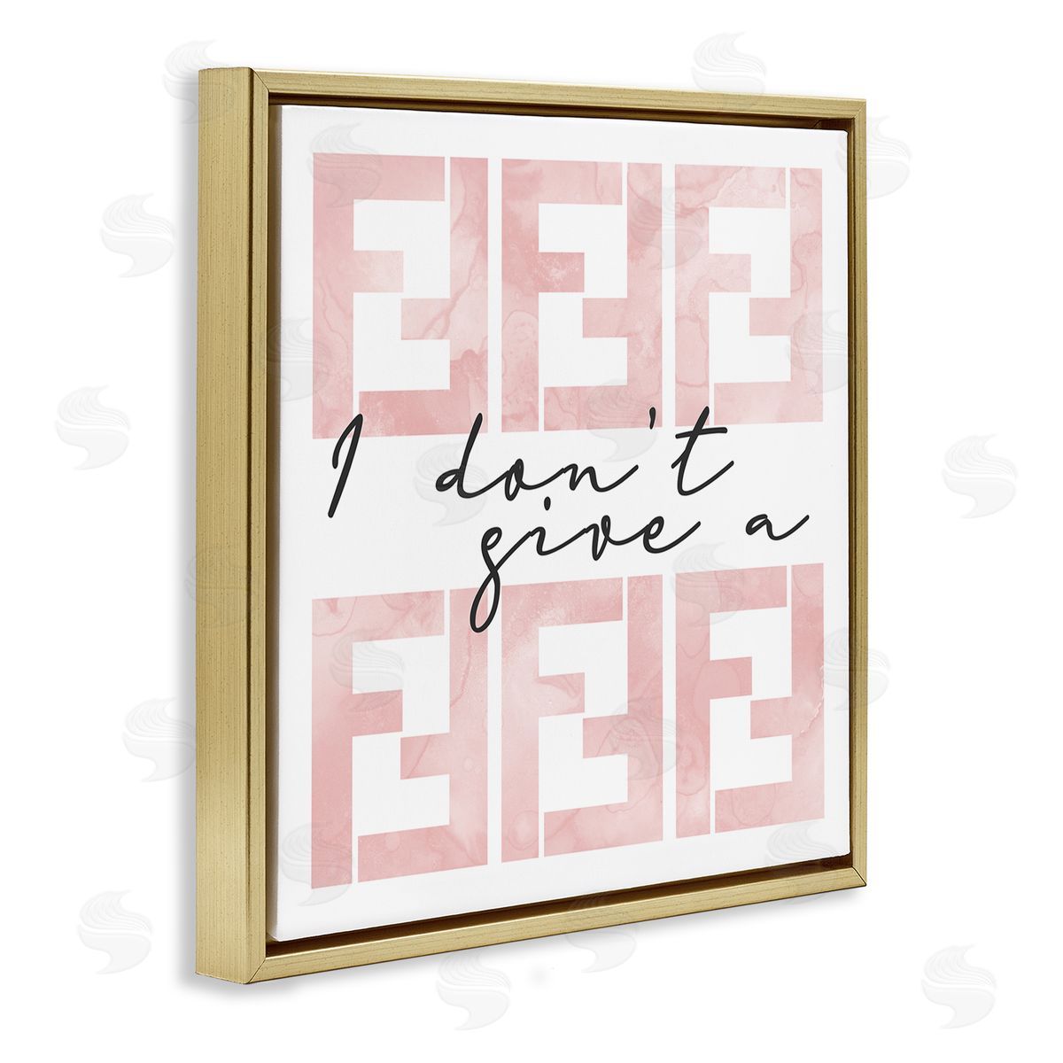 Stupell Studio Glam Fashion Brand Humor Gold Floating Frame Canvas Wall Art Print