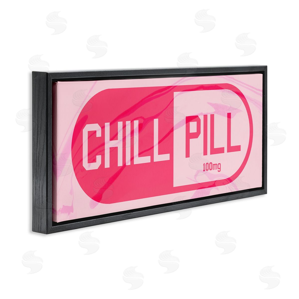 Chill Pill Modern Pop Black Floating Frame Canvas Wall Art, Home Decor by Stupell Studio