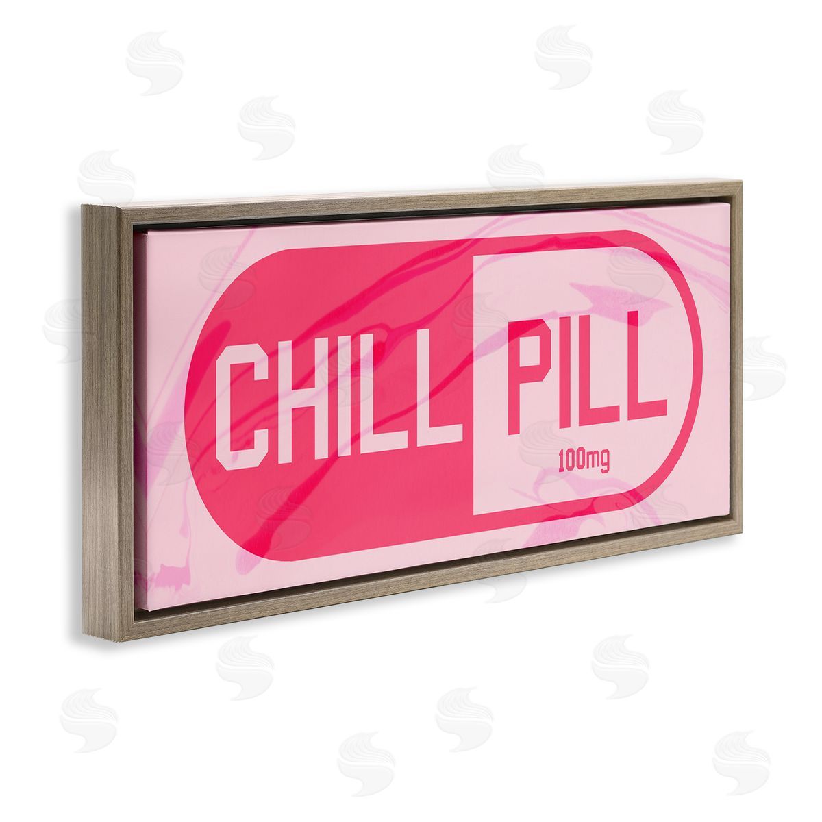 Chill Pill Modern Pop Brown Floating Frame Canvas Wall Art, Home Decor by Stupell Studio