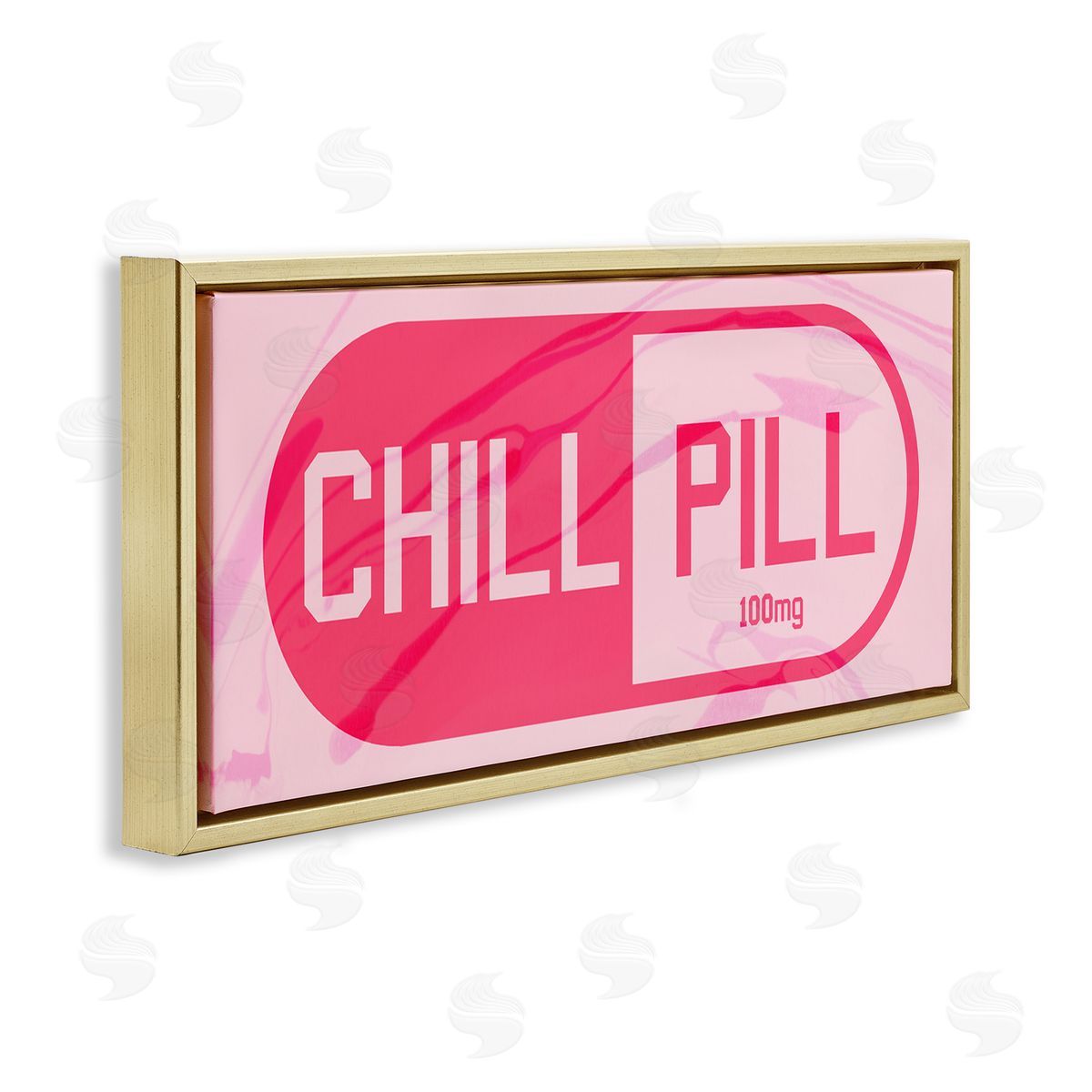 Chill Pill Modern Pop Gold Floating Frame Canvas Wall Art, Home Decor by Stupell Studio