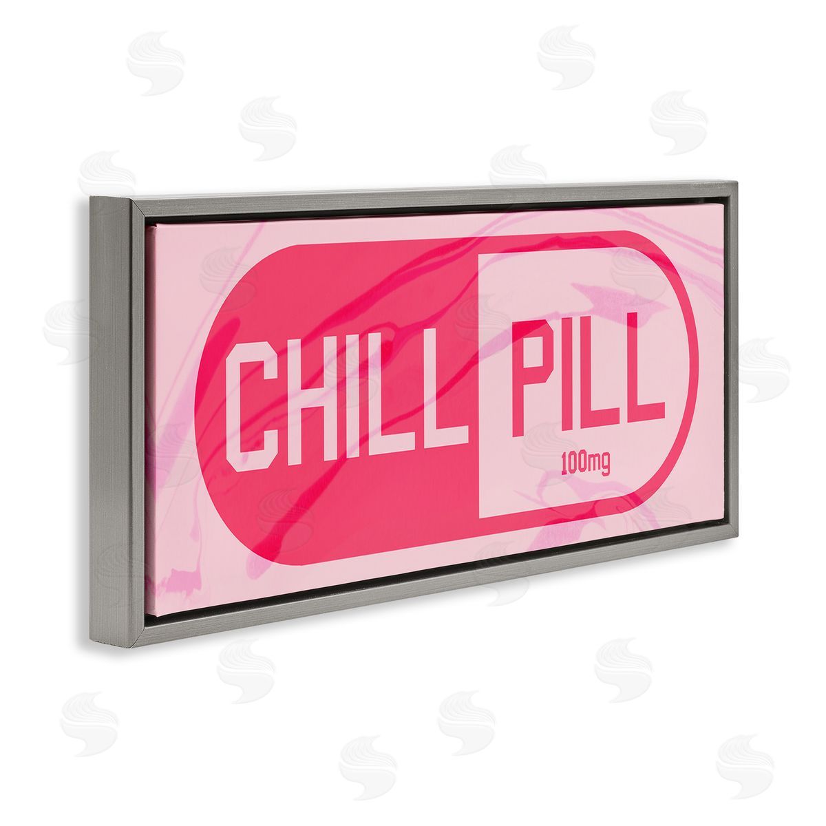 Chill Pill Modern Pop Grey Floating Frame Canvas Wall Art, Home Decor by Stupell Studio