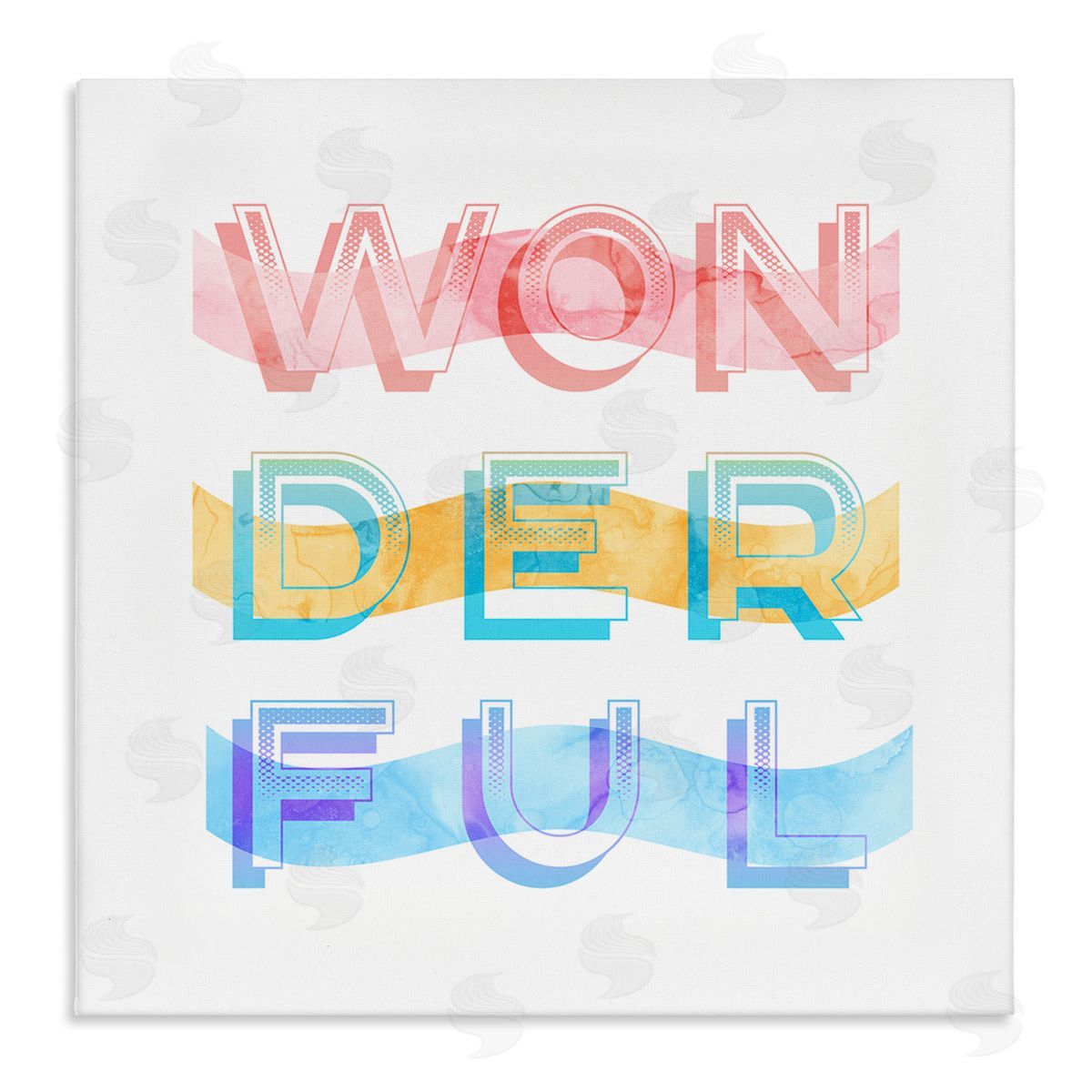 Stupell Studio Wonderful Stripes Text Stretched Canvas Wall Art Print