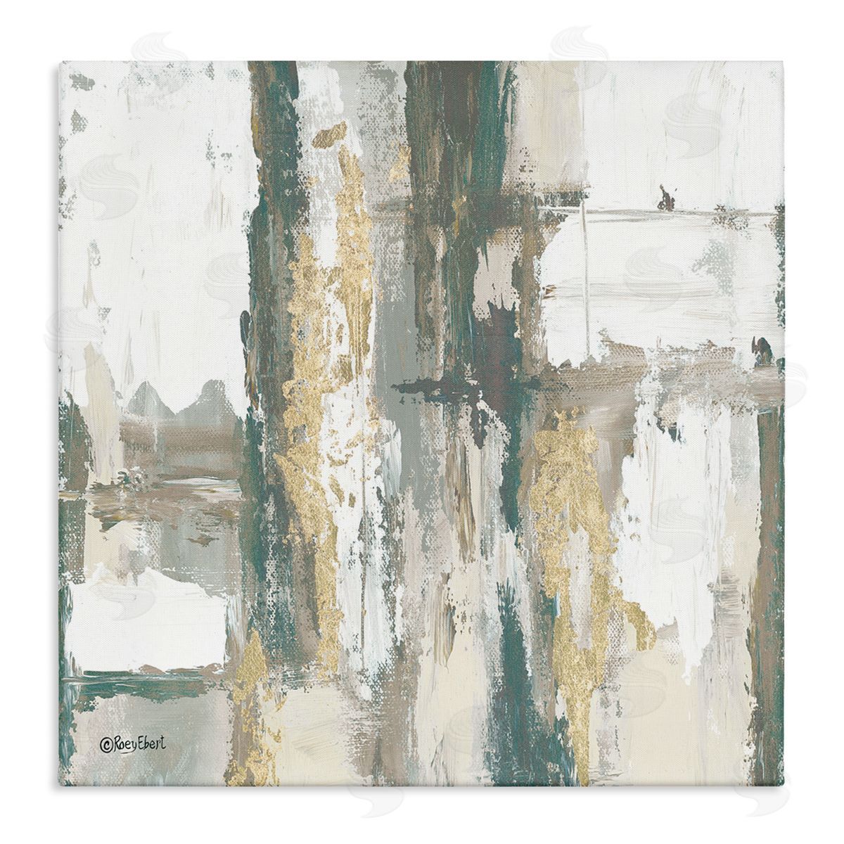 Roy Ebert Layered Abstract Collage Stretched Canvas Wall Art Print