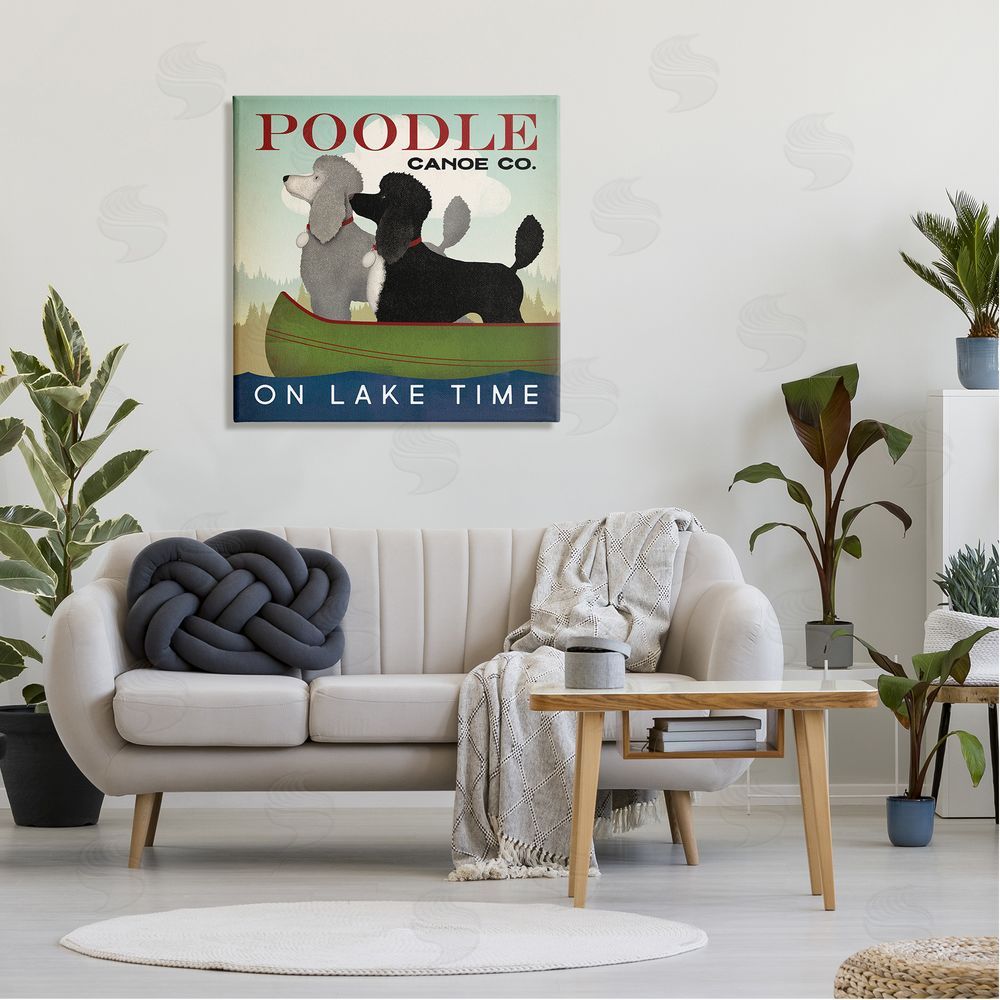 Ryan Fowler Lake Time Canoe Poodles Canvas Wall Art in Room