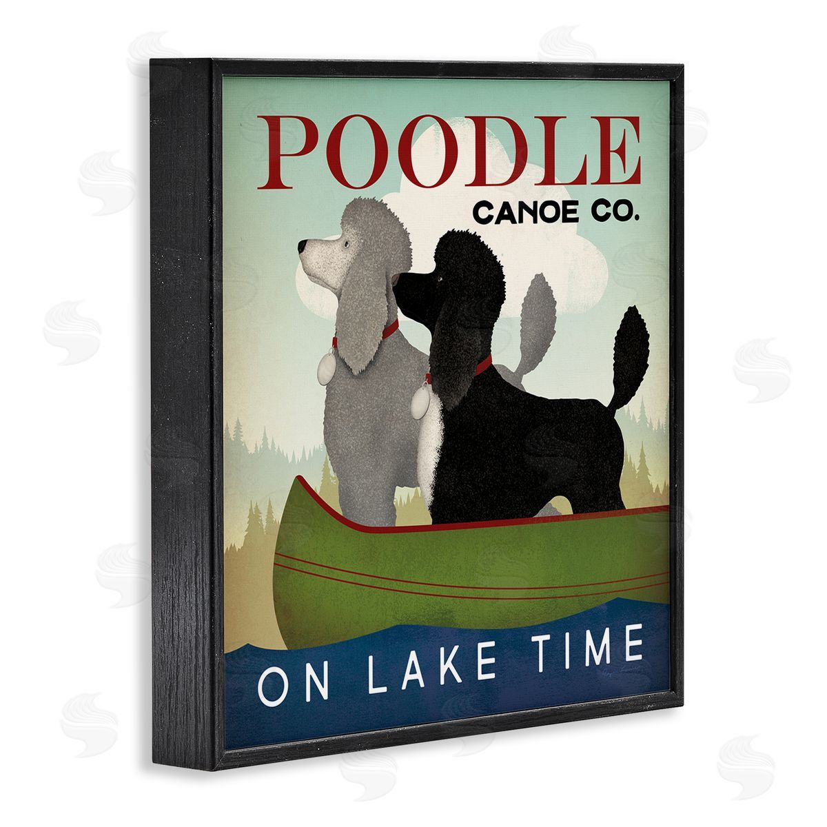 Ryan Fowler Lake Time Canoe Poodles Black Framed Glicee Wall Art Print