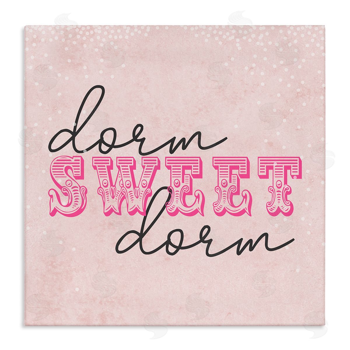SunDance Group LLC Sweet Dorm Detailed Typography Stretched Canvas Wall Art Print