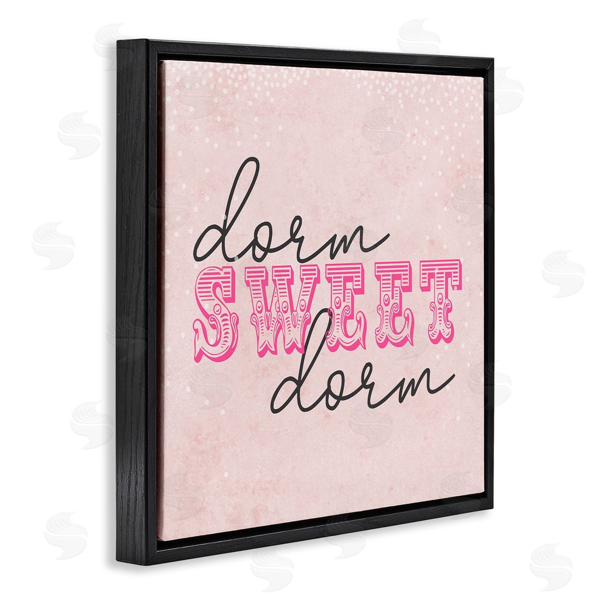 SunDance Group LLC Sweet Dorm Detailed Typography Black Floating Frame Canvas Wall Art Print