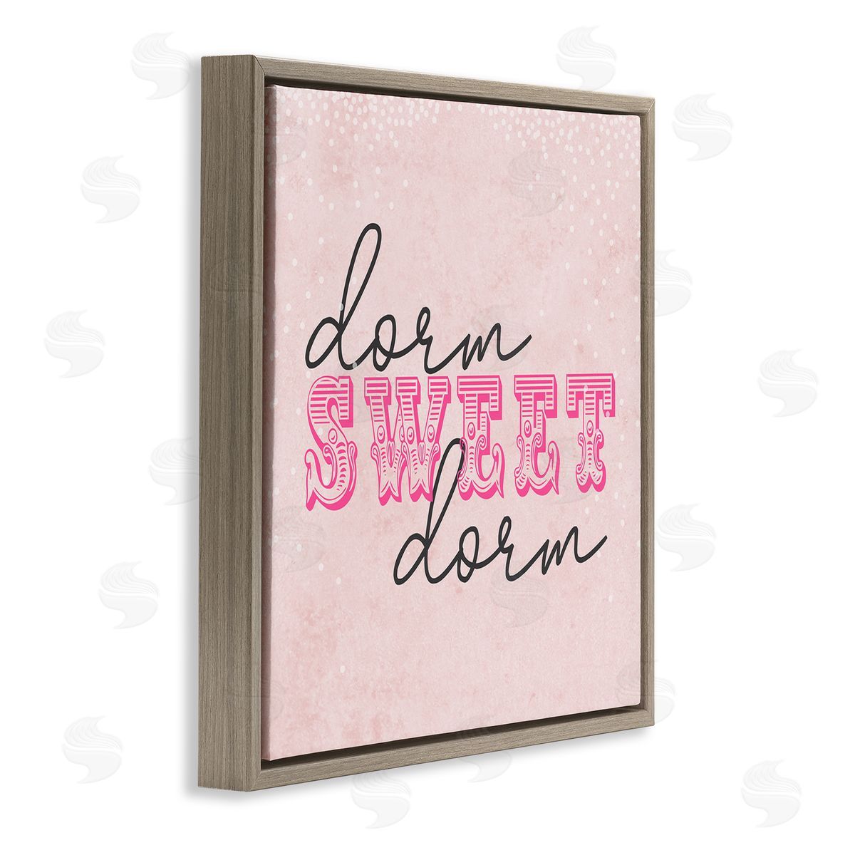 SunDance Group LLC Sweet Dorm Detailed Typography Brown Floating Frame Canvas Wall Art Print