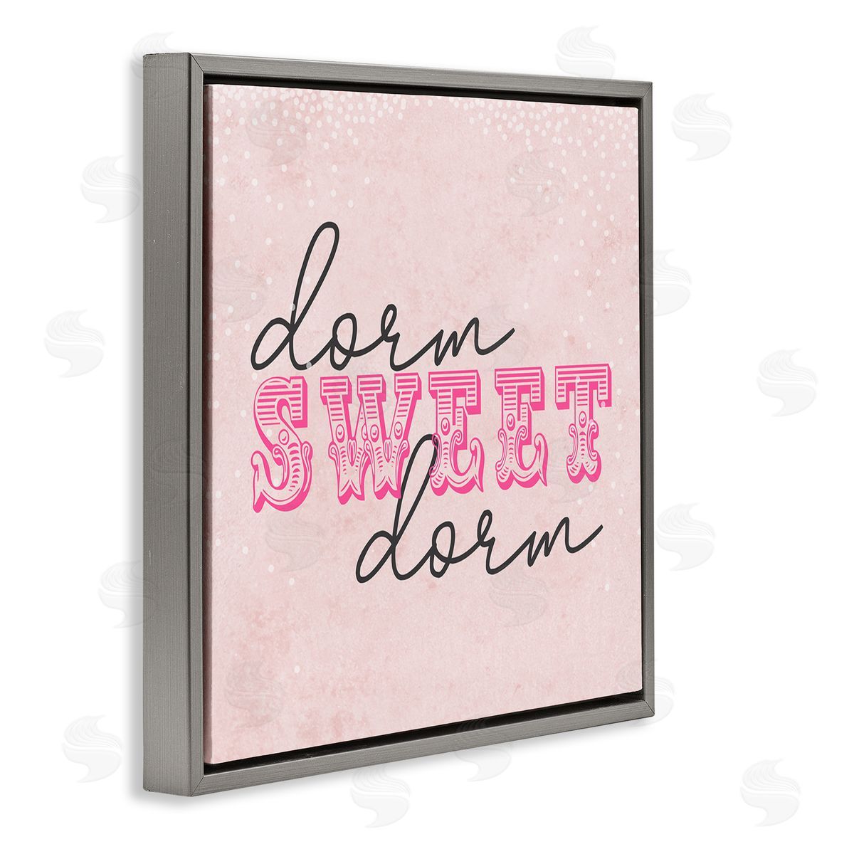 SunDance Group LLC Sweet Dorm Detailed Typography Gray Floating Frame Canvas Wall Art Print