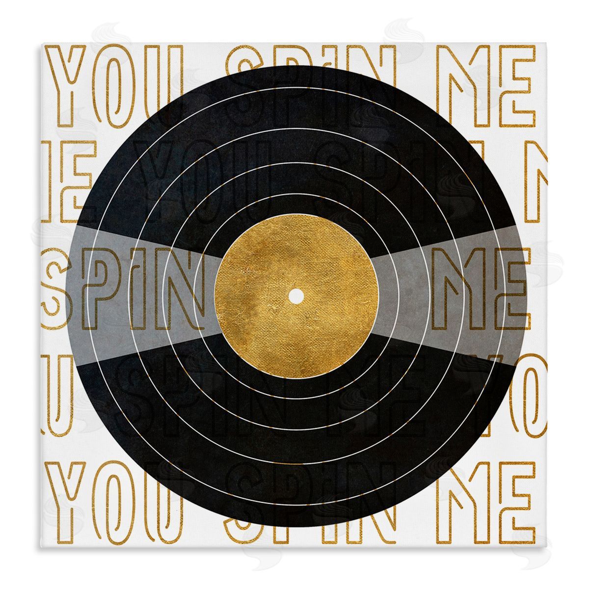 SunDance Group LLC Spin Me Vinyl Record Phrase Stretched Canvas Wall Art Print