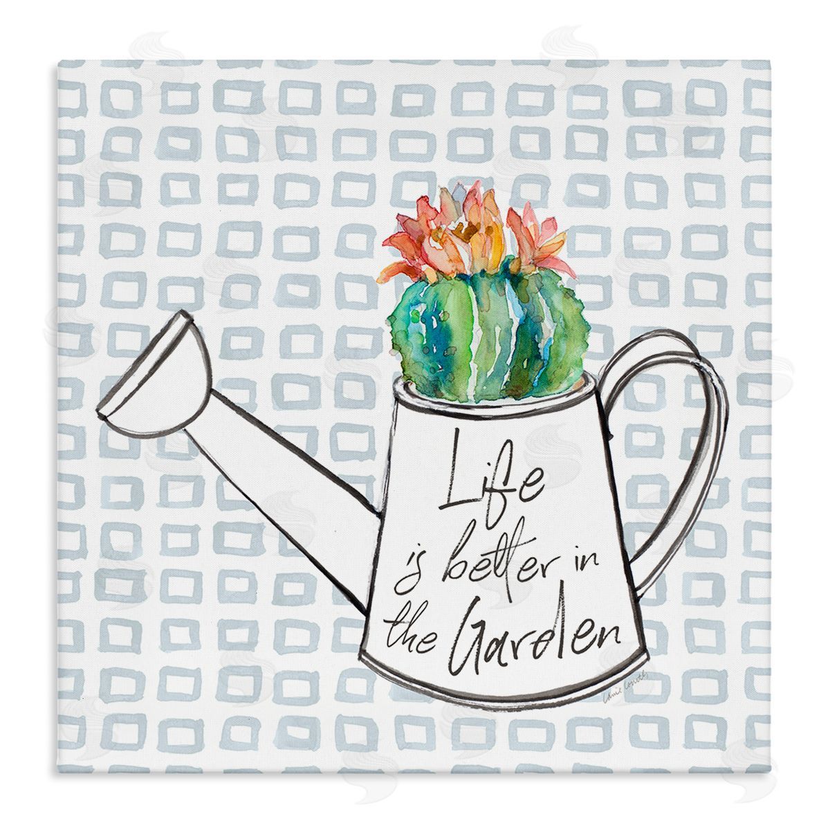 Lanie Loreth Life's Better in Garden Phrase Stretched Canvas Wall Art Print