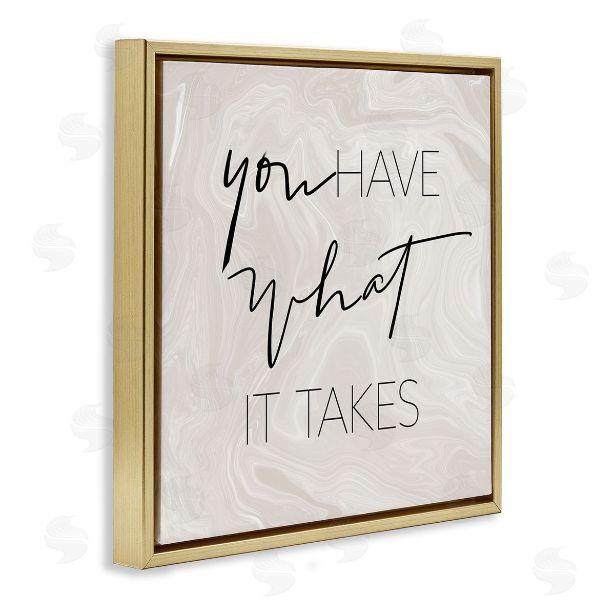 SunDance Group LLC What It Takes Motivational Phrase Gold Floating Frame Canvas Wall Art Print