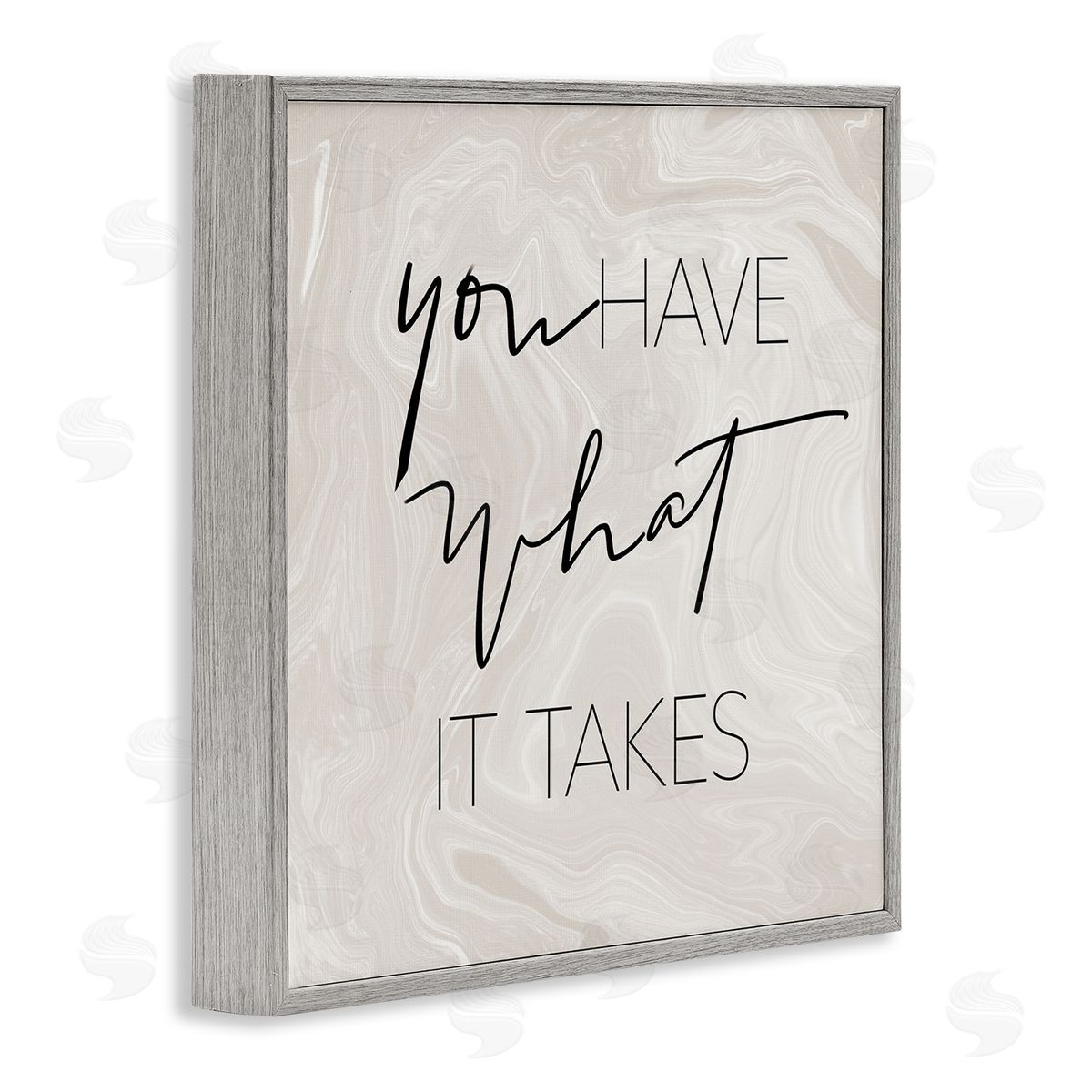 SunDance Group LLC What It Takes Motivational Phrase Gray Framed Glicee Wall Art Print