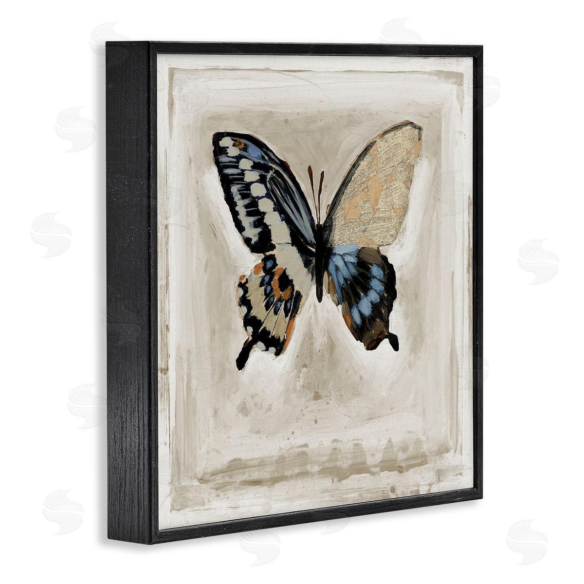 Stacy D'Aguiar Butterfly Wings Square Border Black Framed Glicee Wall Art Print