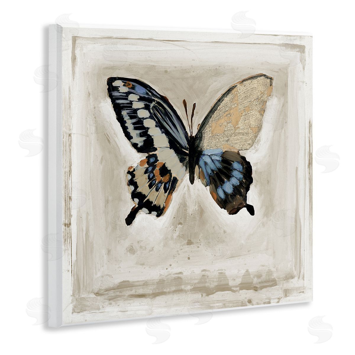 Stacy D'Aguiar Butterfly Wings Square Border Wooden Wall Plaque Art Print