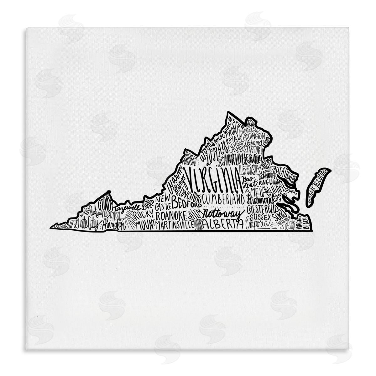 The Saturday Evening Post Virginia Typography Cities Stretched Canvas Wall Art Print