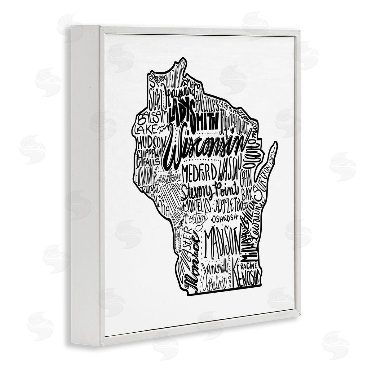 The Saturday Evening Post Wisconsin City Typography White Framed Glicee Wall Art Print