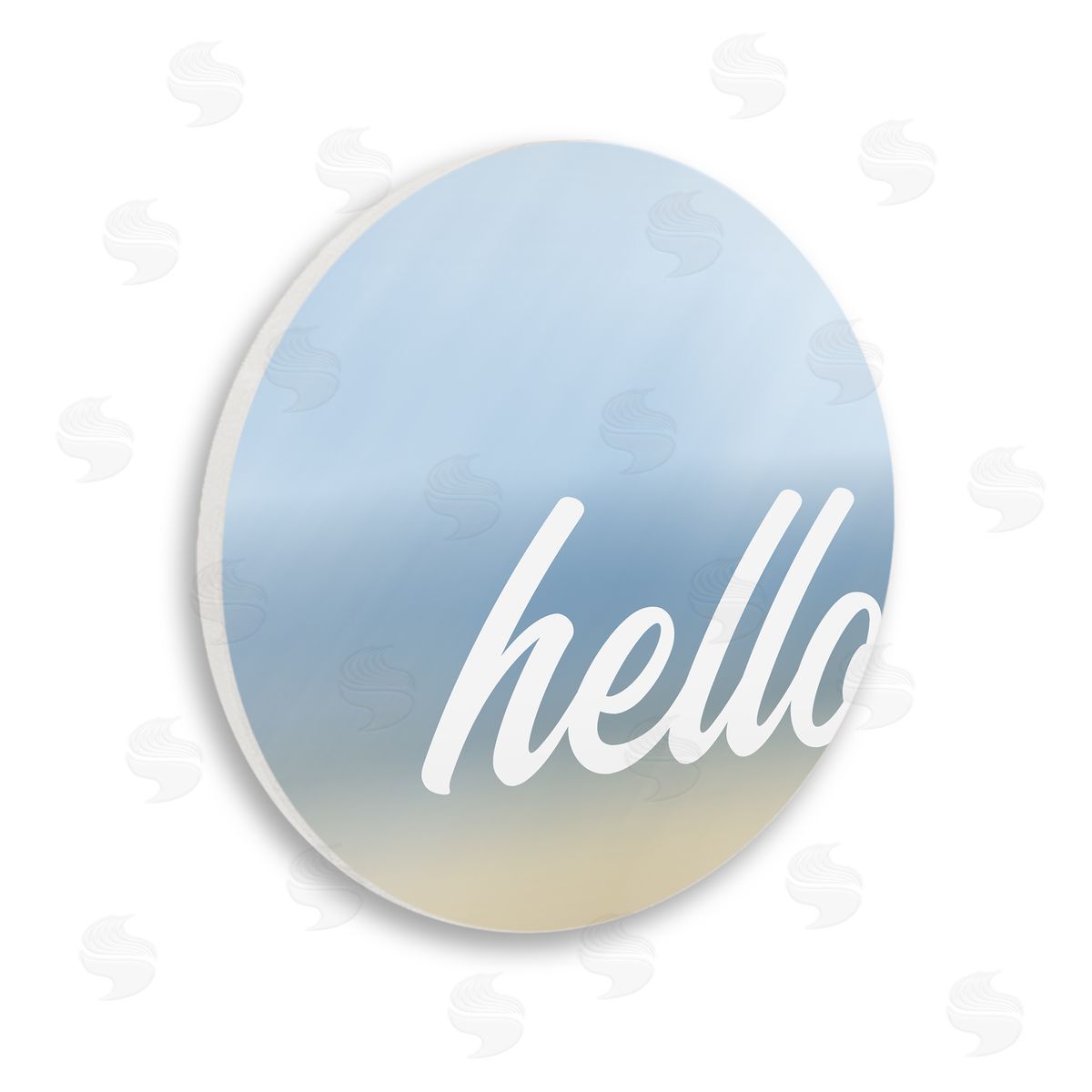 Anna Quach Hello Casual Circle Gradient Wooden Wall Plaque Art Print