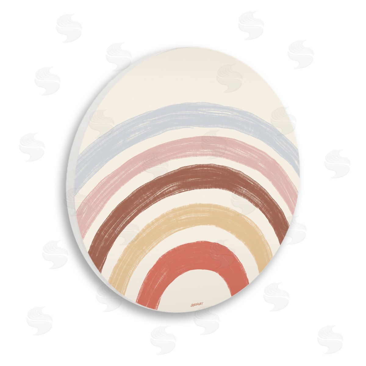 Brinley Designs Neutral Rainbow Stripes Wooden Wall Plaque Art Print