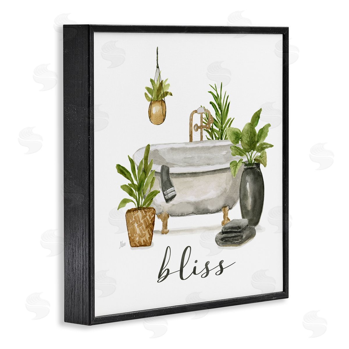 Nan Bliss Various Potted Plants Black Framed Glicee Wall Art Print