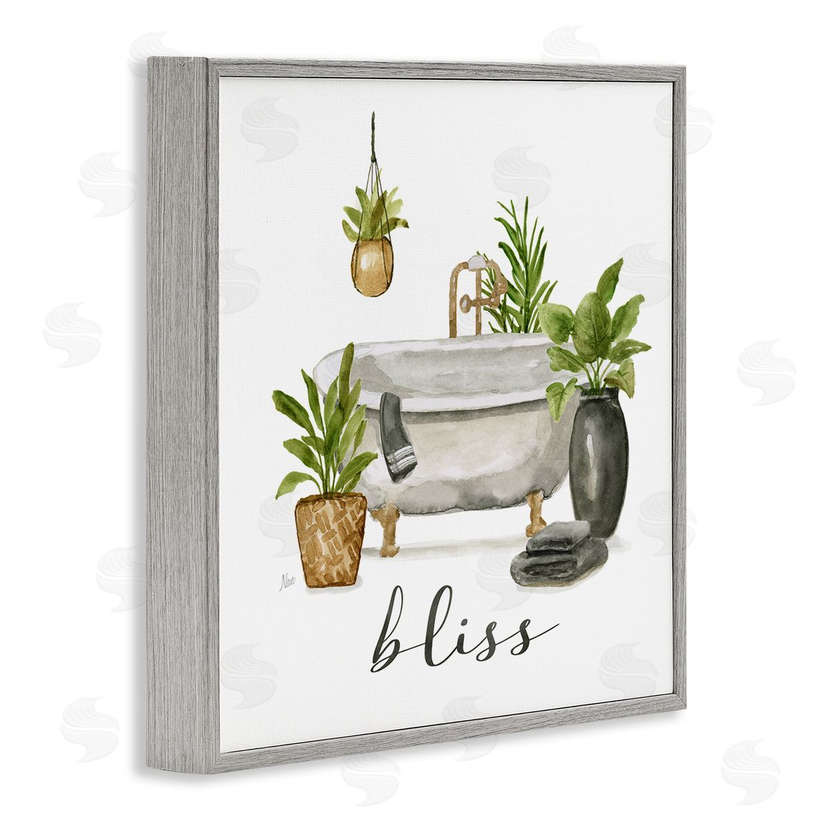 Nan Bliss Various Potted Plants Gray Framed Glicee Wall Art Print