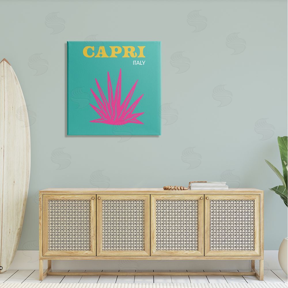 The Saturday Evening Post Capri Modern Tropical Plant Canvas Wall Art in Room