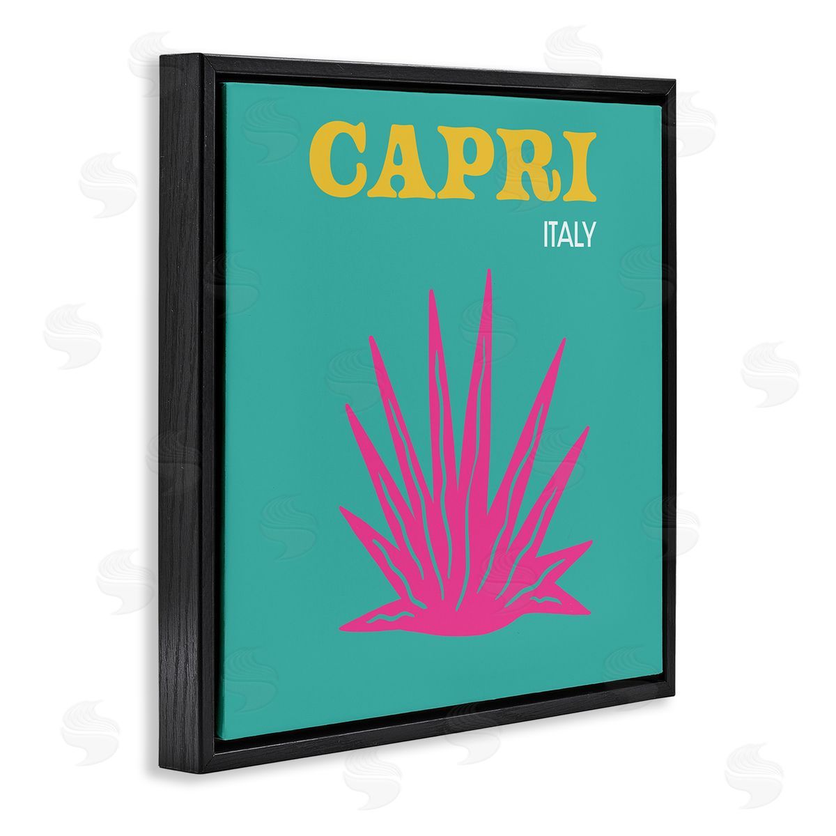 The Saturday Evening Post Capri Modern Tropical Plant Black Floating Frame Canvas Wall Art Print