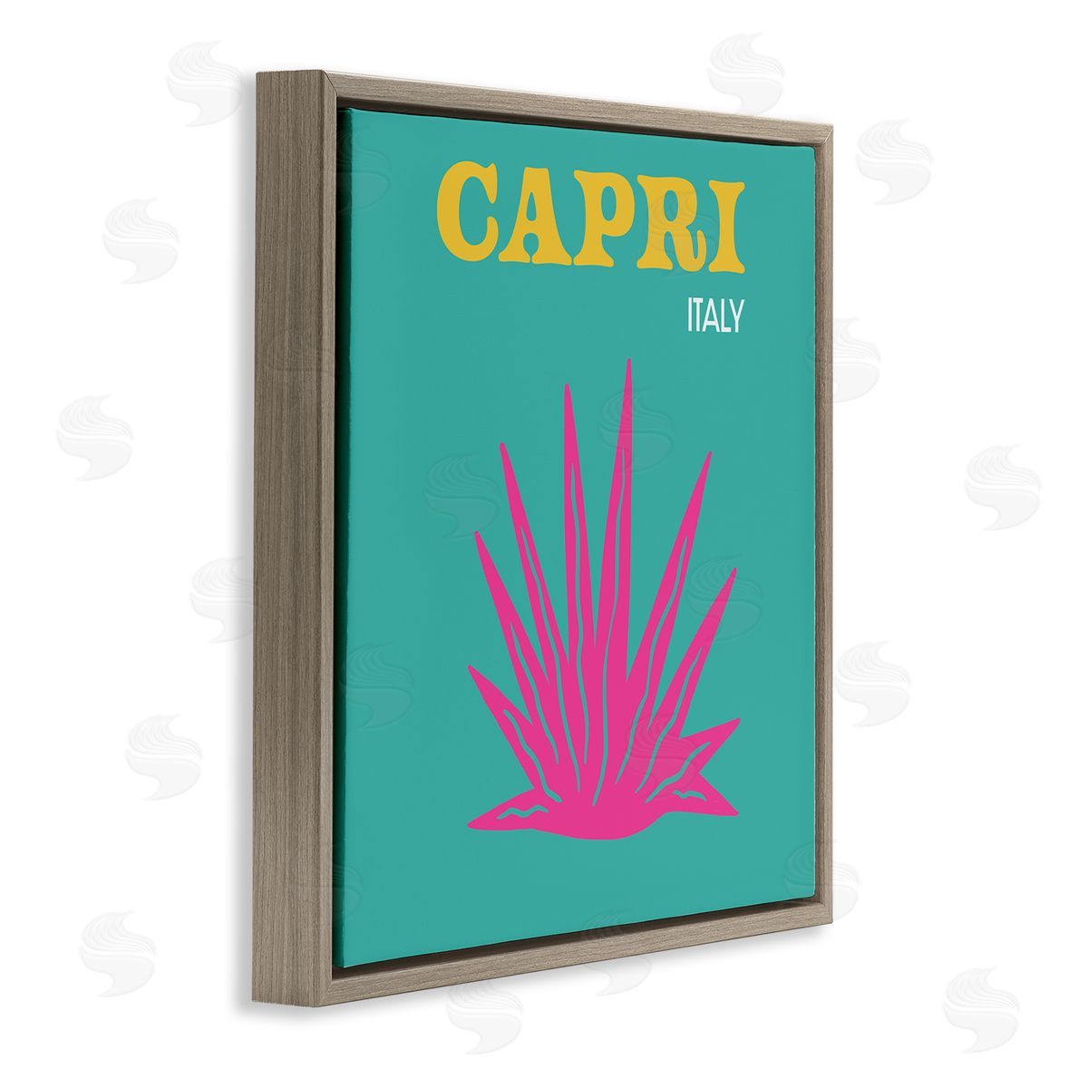 The Saturday Evening Post Capri Modern Tropical Plant Brown Floating Frame Canvas Wall Art Print