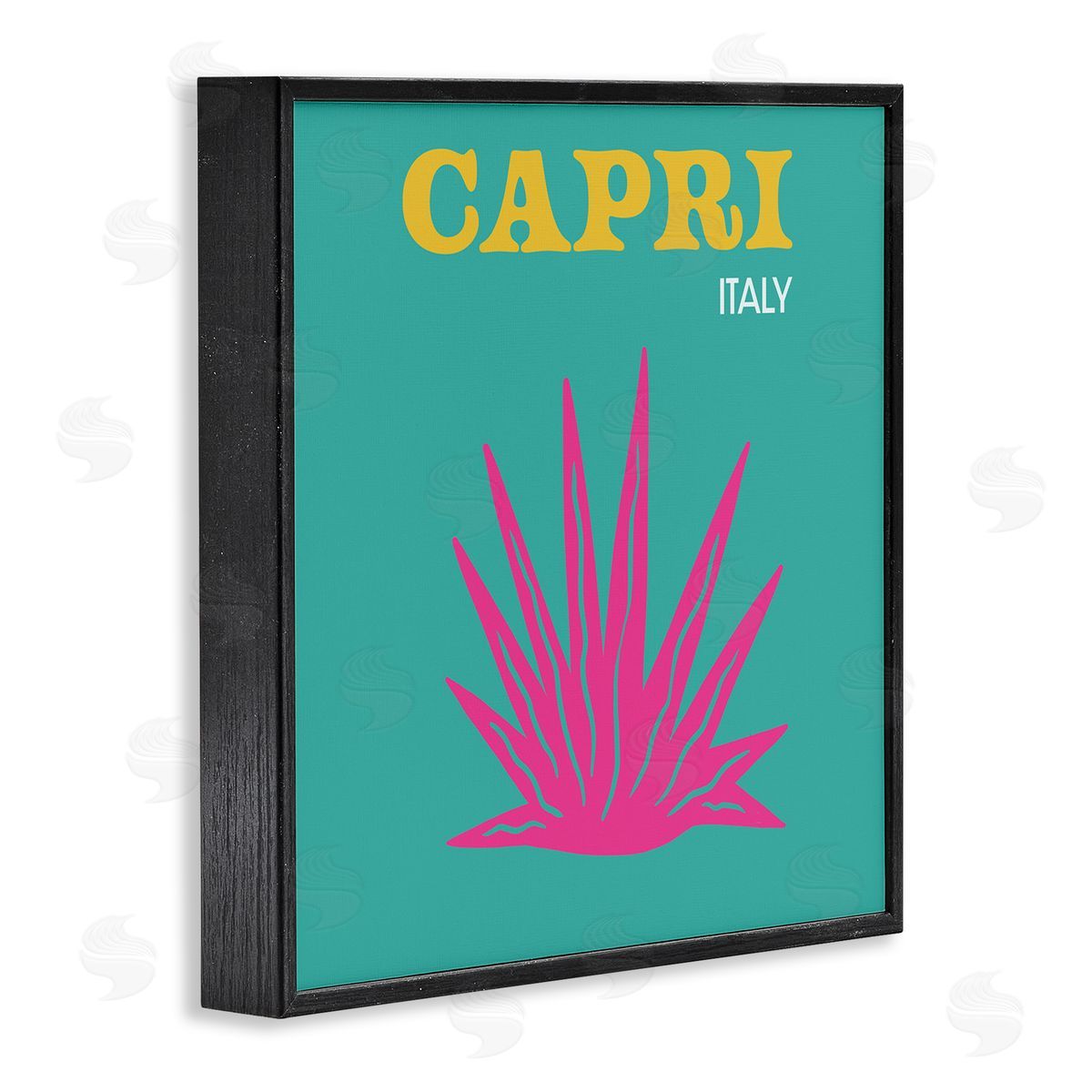 The Saturday Evening Post Capri Modern Tropical Plant Black Framed Glicee Wall Art Print