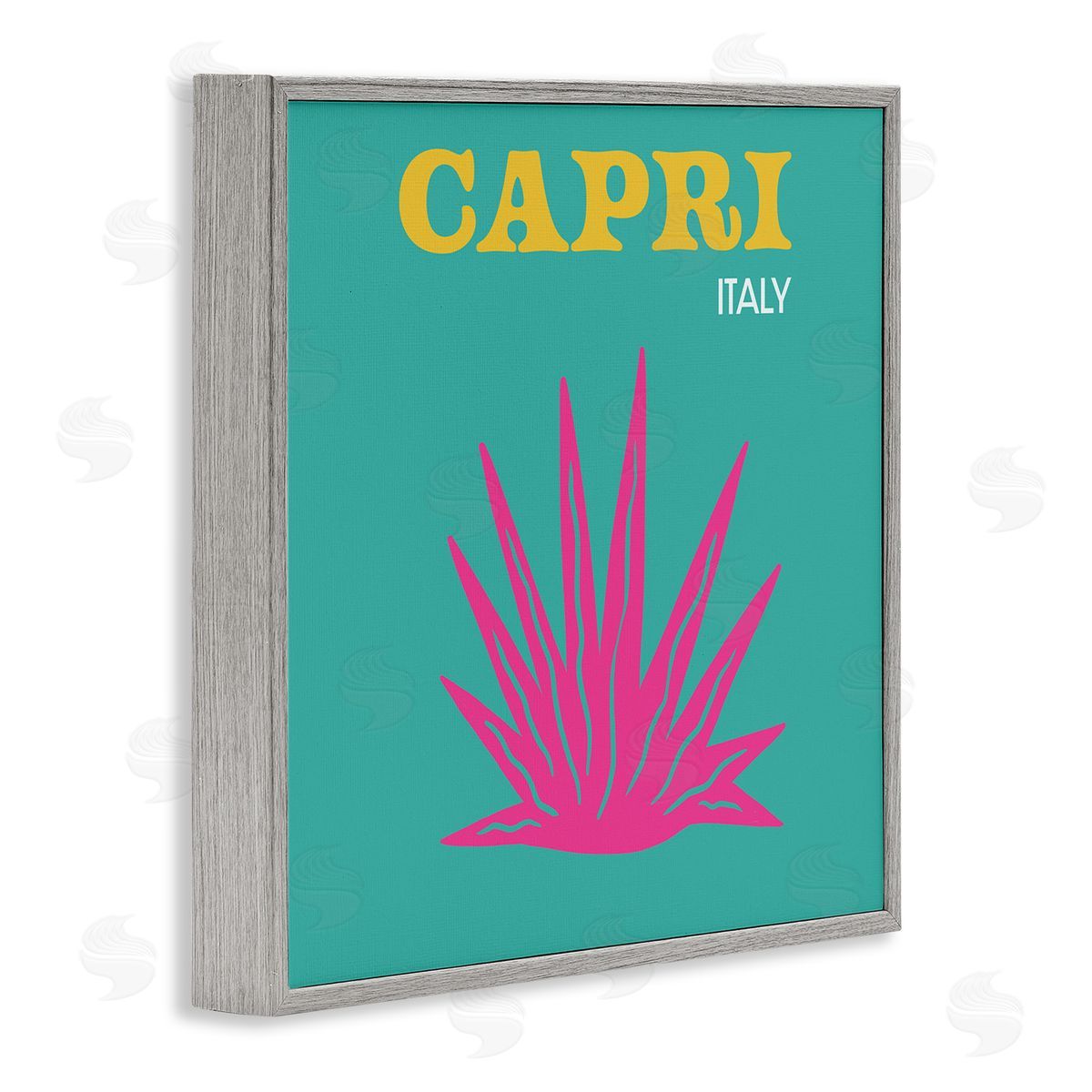 The Saturday Evening Post Capri Modern Tropical Plant Gray Framed Glicee Wall Art Print