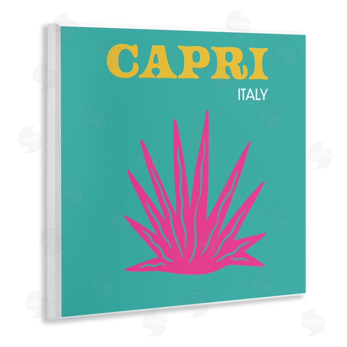The Saturday Evening Post Capri Modern Tropical Plant Wooden Wall Plaque Art Print