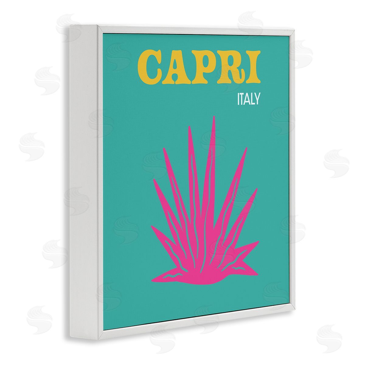 The Saturday Evening Post Capri Modern Tropical Plant White Framed Glicee Wall Art Print