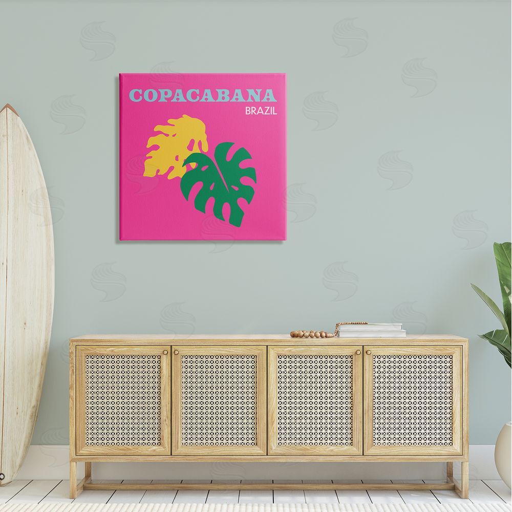 The Saturday Evening Post Bold Copacabana Plant Leaves Canvas Wall Art in Room