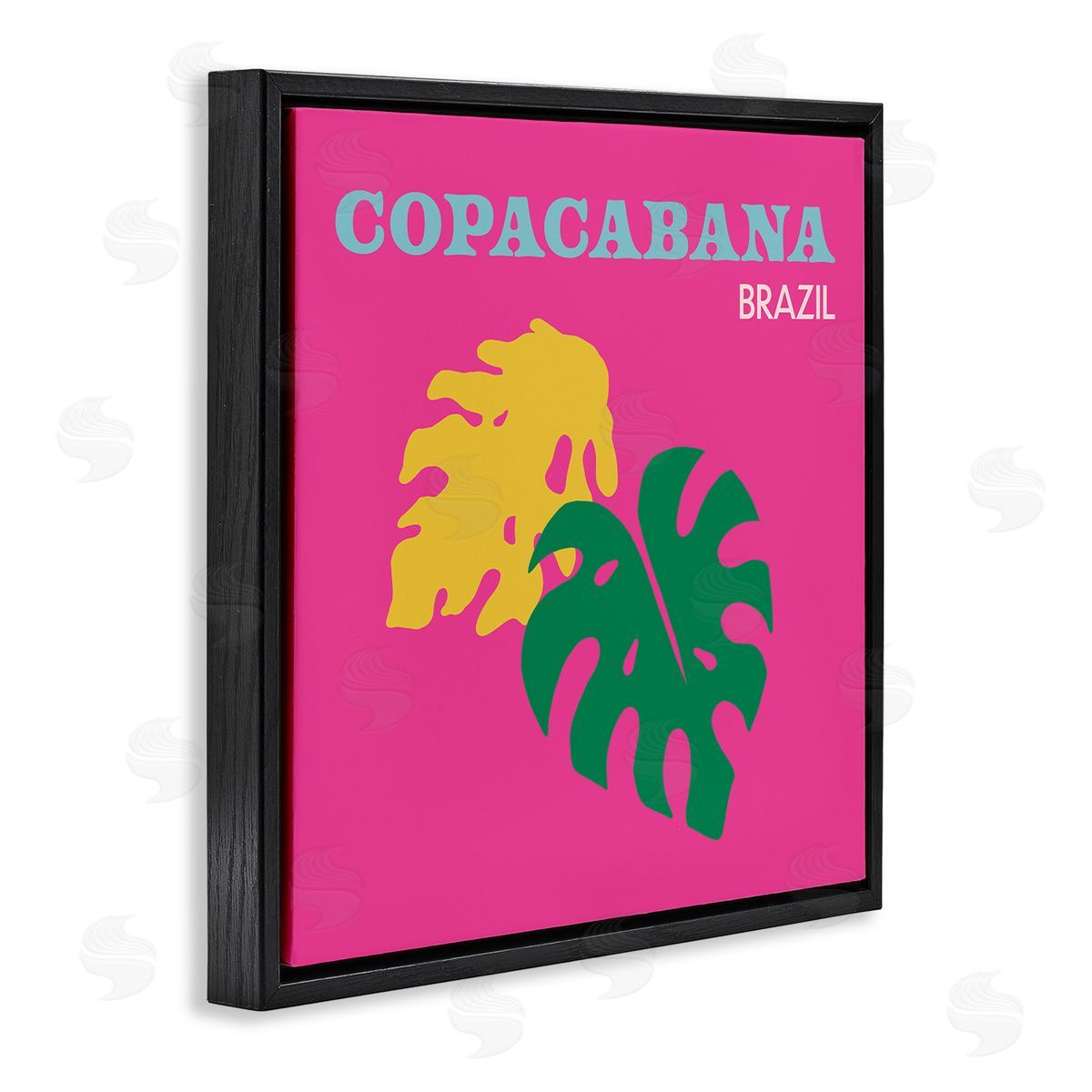 The Saturday Evening Post Bold Copacabana Plant Leaves Black Floating Frame Canvas Wall Art Print