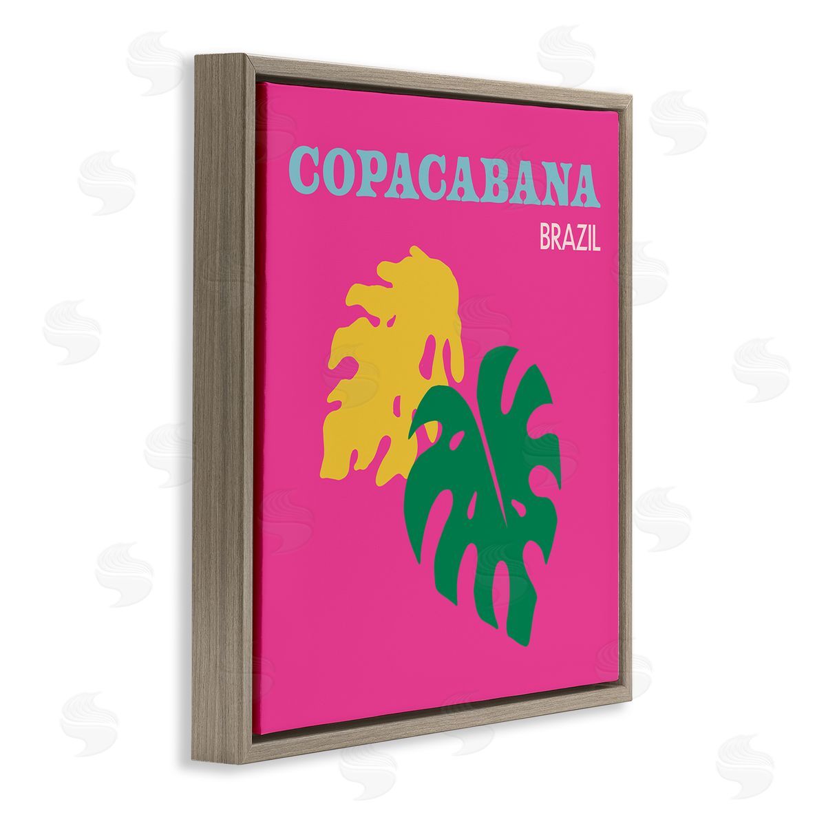 The Saturday Evening Post Bold Copacabana Plant Leaves Brown Floating Frame Canvas Wall Art Print