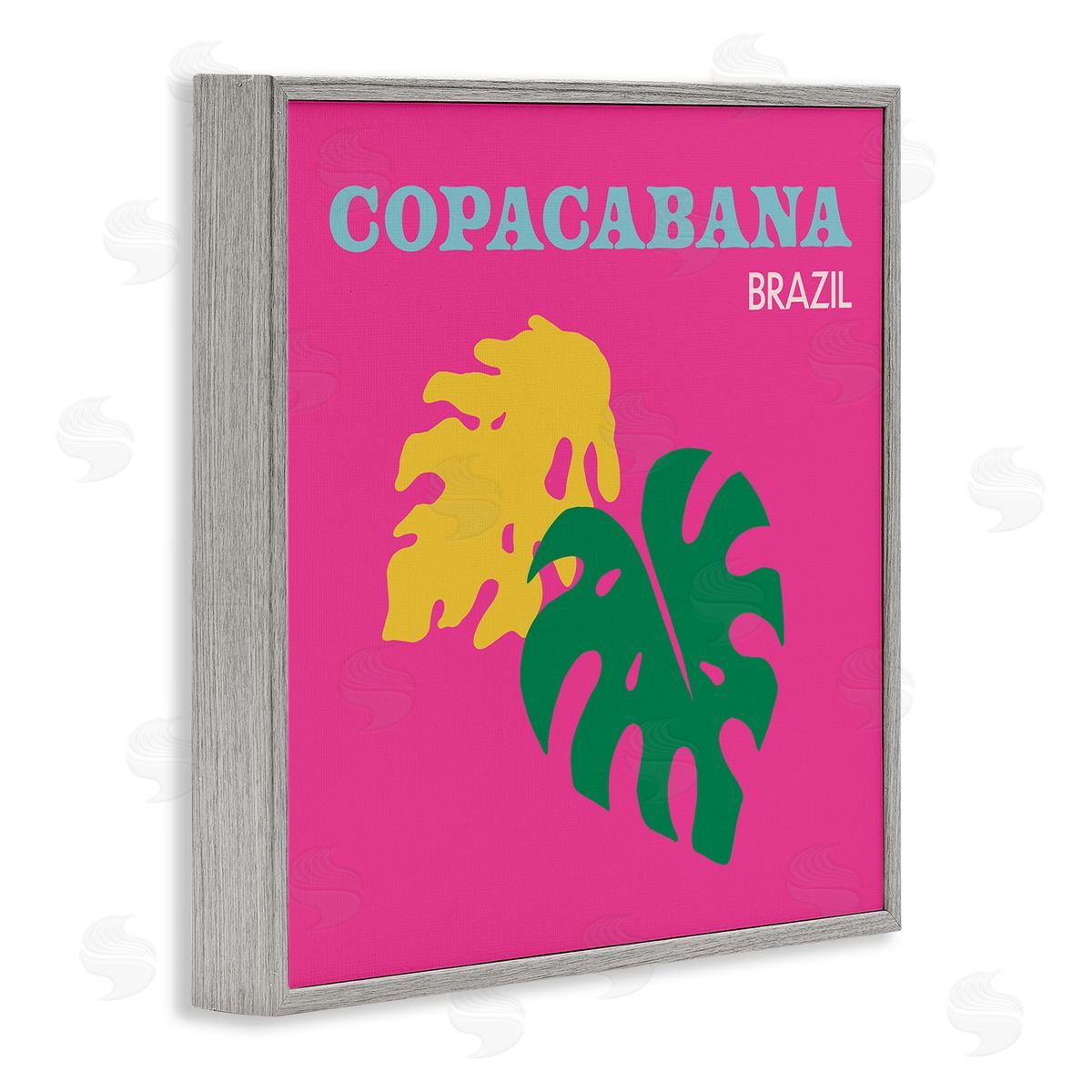 The Saturday Evening Post Bold Copacabana Plant Leaves Gray Framed Glicee Wall Art Print